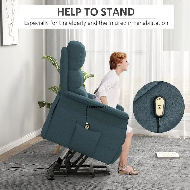 Power Lift Recliner Chair with Remote Control - Fabric, 265 lbs Capacity