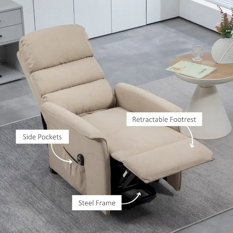 Power Lift Recliner Chair with Remote Control - Fabric, 265 lbs Capacity