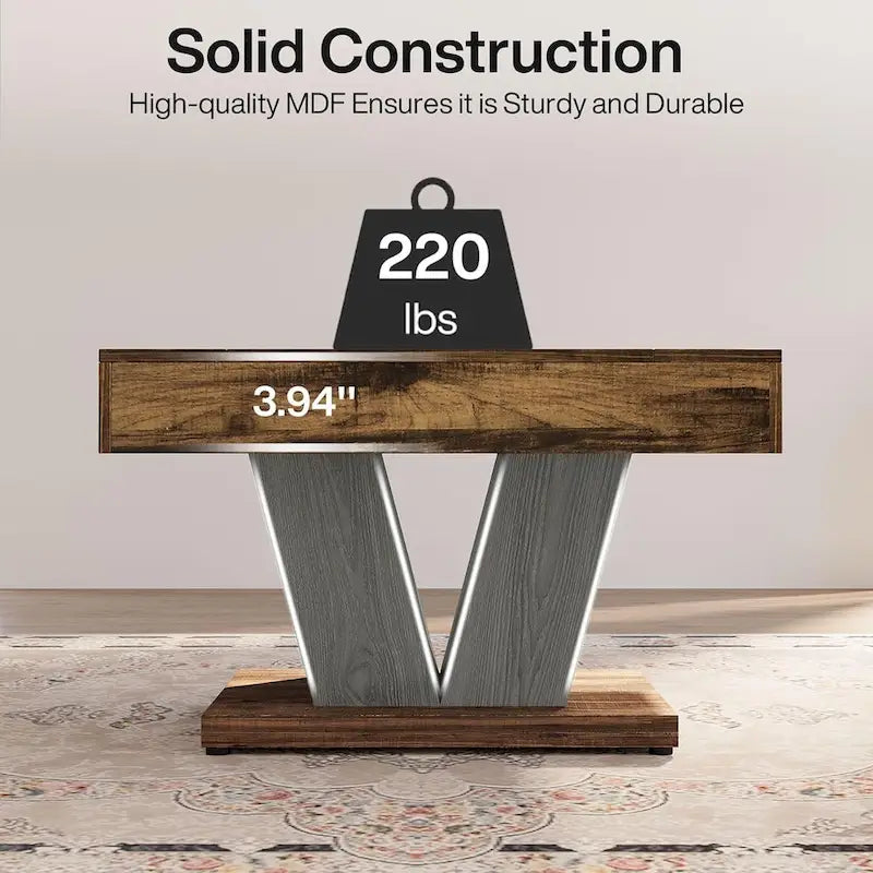 31.5 Inches Wood Coffee Table Square Center Cocktail Tea Table