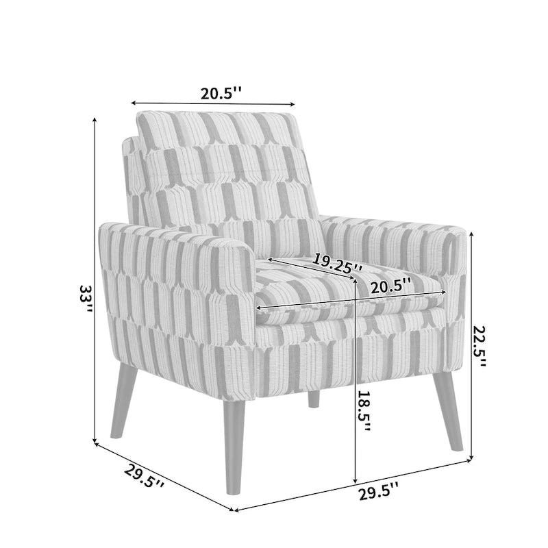 Mid-Century Modern Small Space Accent Armchair