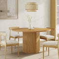 47-Inch Round MDF Dining Table with Hexagonal Pedestal - Seats 4