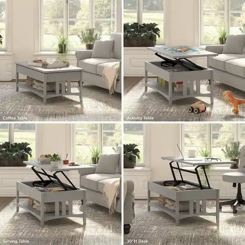 Lift Top Coffee Table Desk with Storage