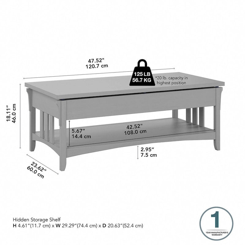 Lift Top Coffee Table Desk with Storage