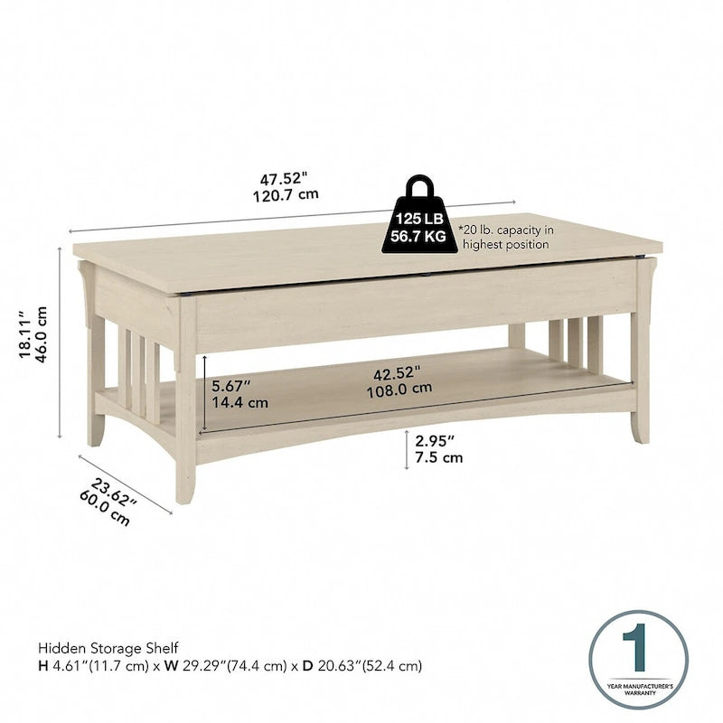 Lift Top Coffee Table Desk with Storage